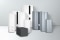 The picture shows the Vitocell product range consisting of adjacent and horizontal models against a grey background.
