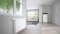 Gambar menunjukkan rumah modern dengan katup radiator termostatik ViCare